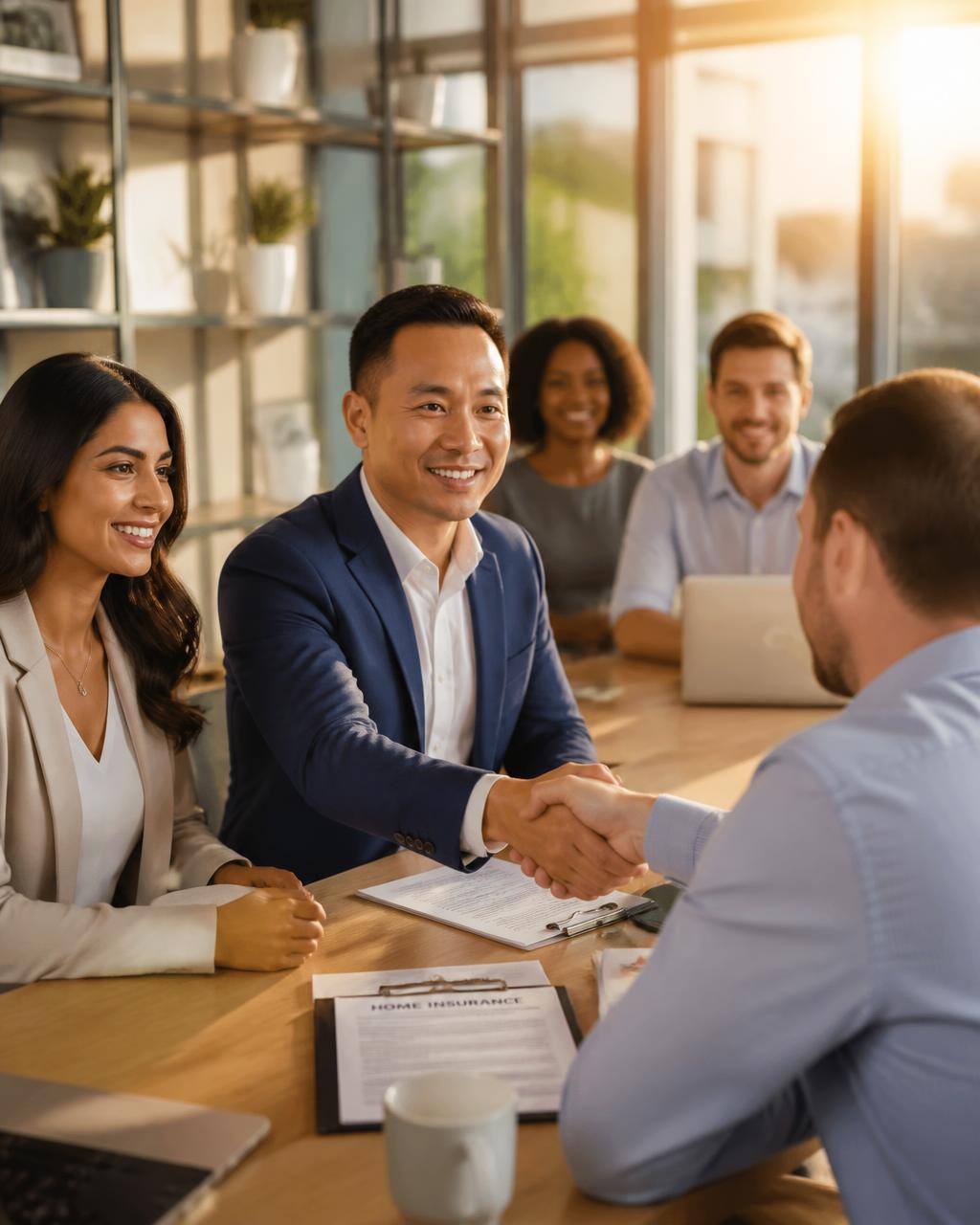 RFG Insurance sales professionals meeting with a client in a bright office